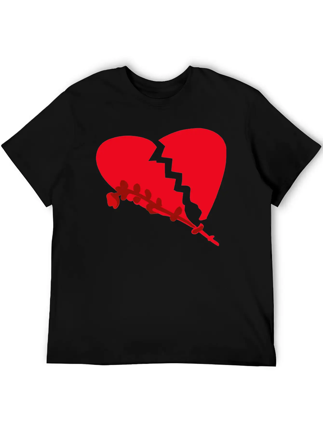 Broken Heart With Wilted Flower Vector 3 Colors Unisex Casual T-Shirt – Clean Design For Daily Comfort