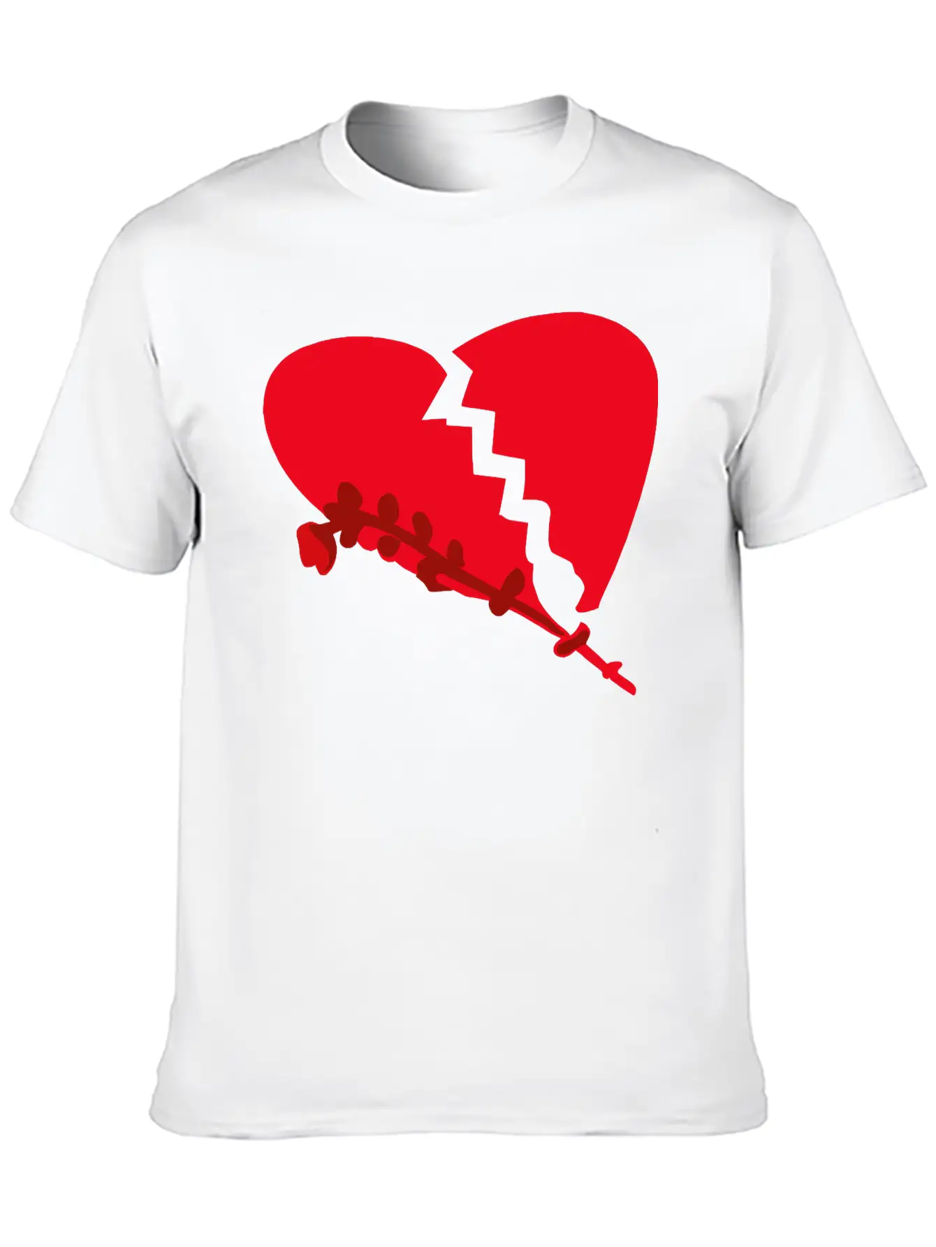 Broken Heart With Wilted Flower Vector 3 Colors Unisex Casual T-Shirt – Clean Design For Daily Comfort