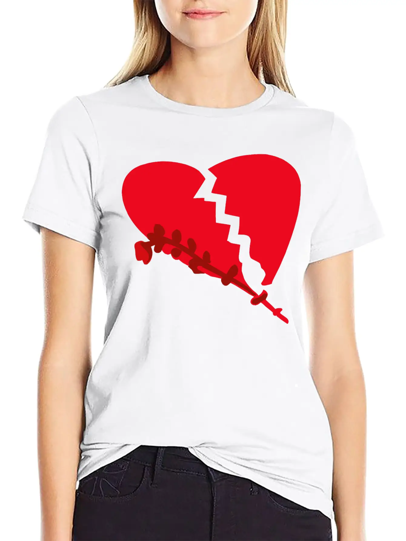 Broken Heart With Wilted Flower Vector 3 Colors Unisex Casual T-Shirt – Clean Design For Daily Comfort
