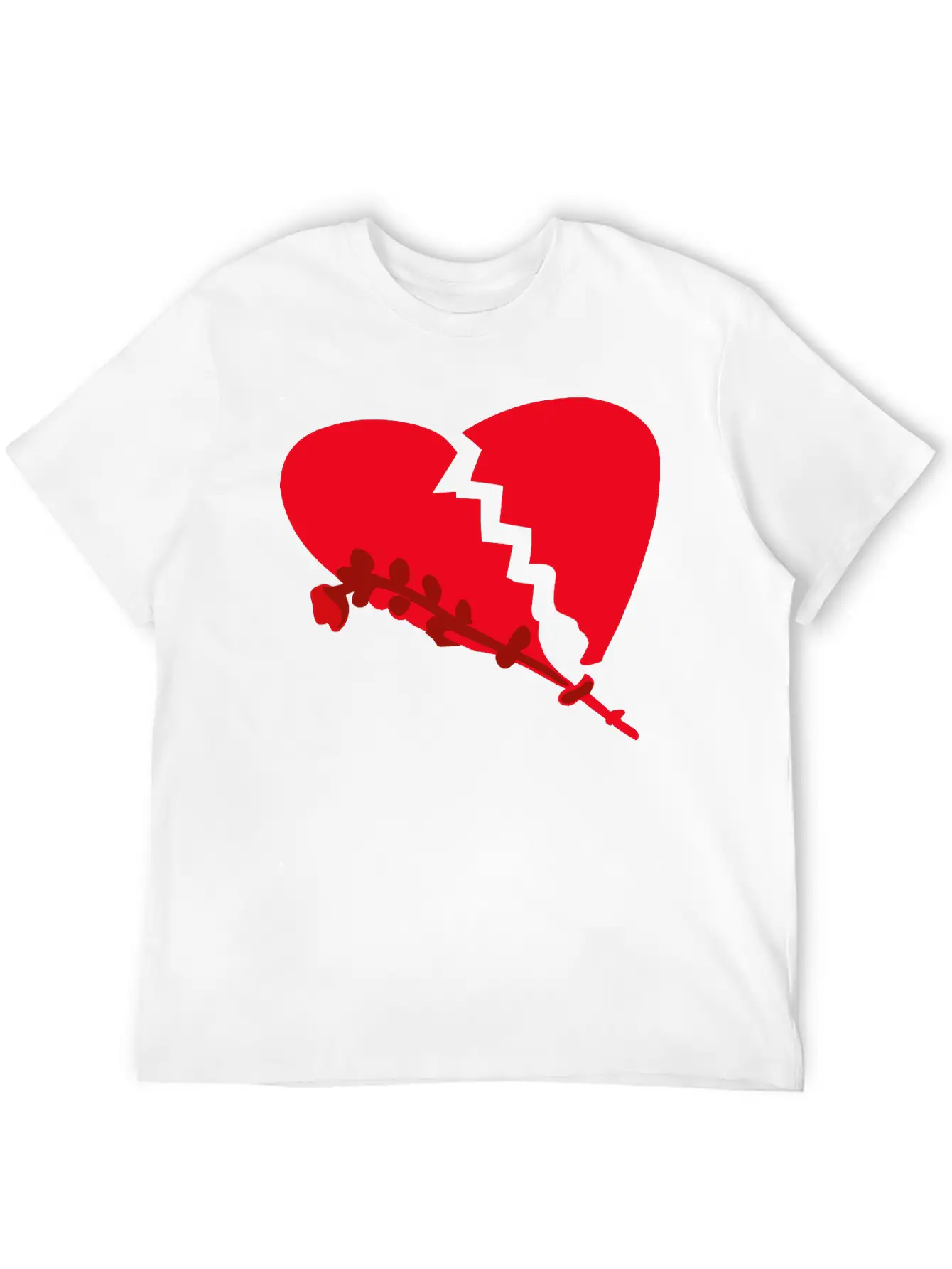 Broken Heart With Wilted Flower Vector 3 Colors Unisex Casual T-Shirt – Clean Design For Daily Comfort