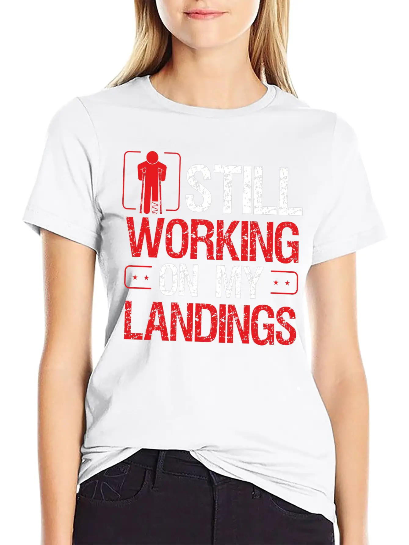 Broken Leg Survivor Humor On My Landings Funny Essential Cotton Tee For Daily Outfits – Unisex Style