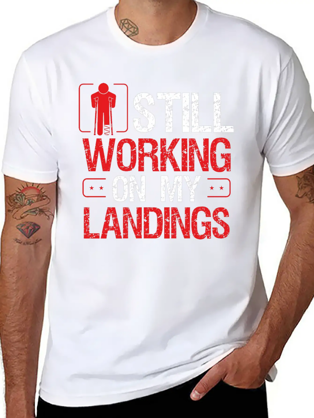 Broken Leg Survivor Humor On My Landings Funny Essential Cotton Tee For Daily Outfits – Unisex Style
