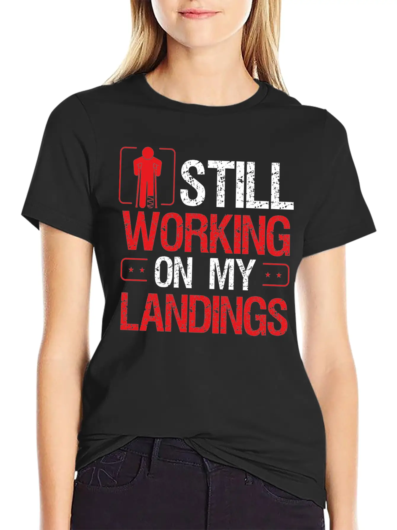 Broken Leg Survivor Humor On My Landings Funny Essential Cotton Tee For Daily Outfits – Unisex Style