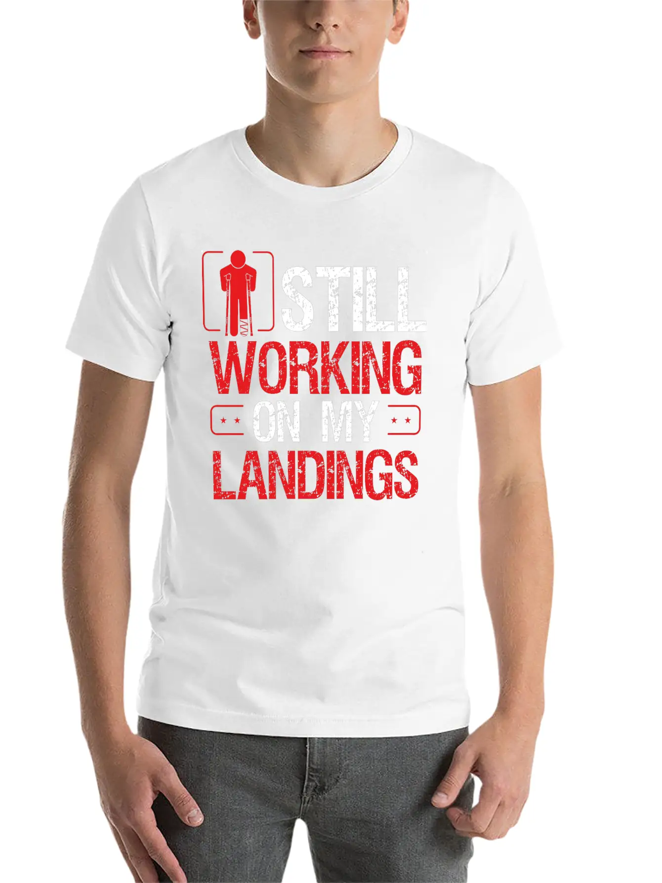 Broken Leg Survivor Humor On My Landings Funny Essential Cotton Tee For Daily Outfits – Unisex Style