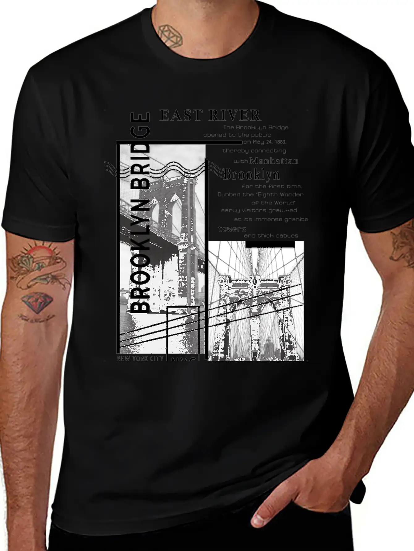 Brooklyn Bridge Essential Cotton Tee For Daily Outfits – Unisex Style