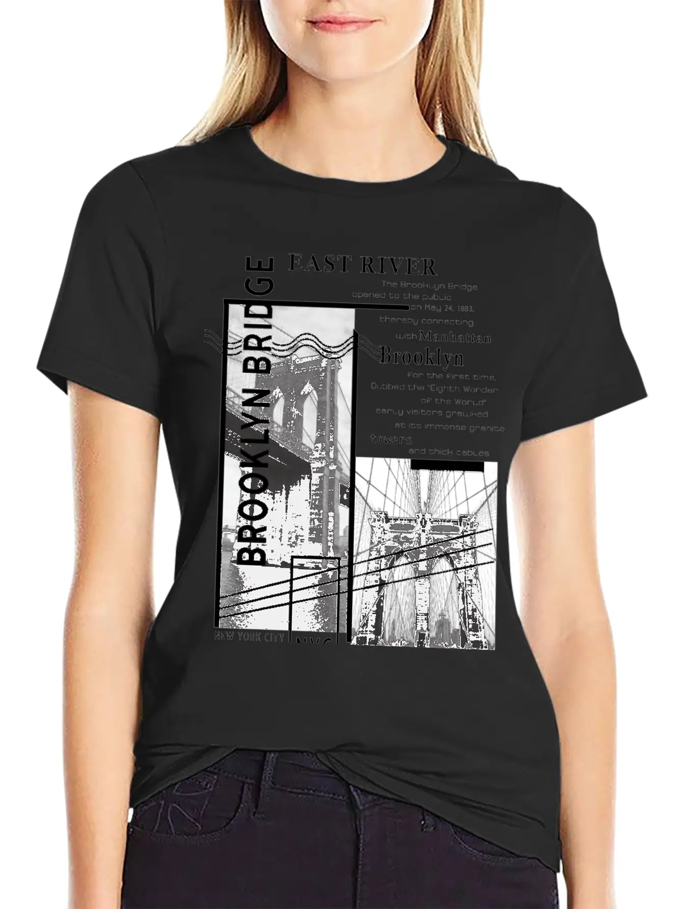 Brooklyn Bridge Essential Cotton Tee For Daily Outfits – Unisex Style