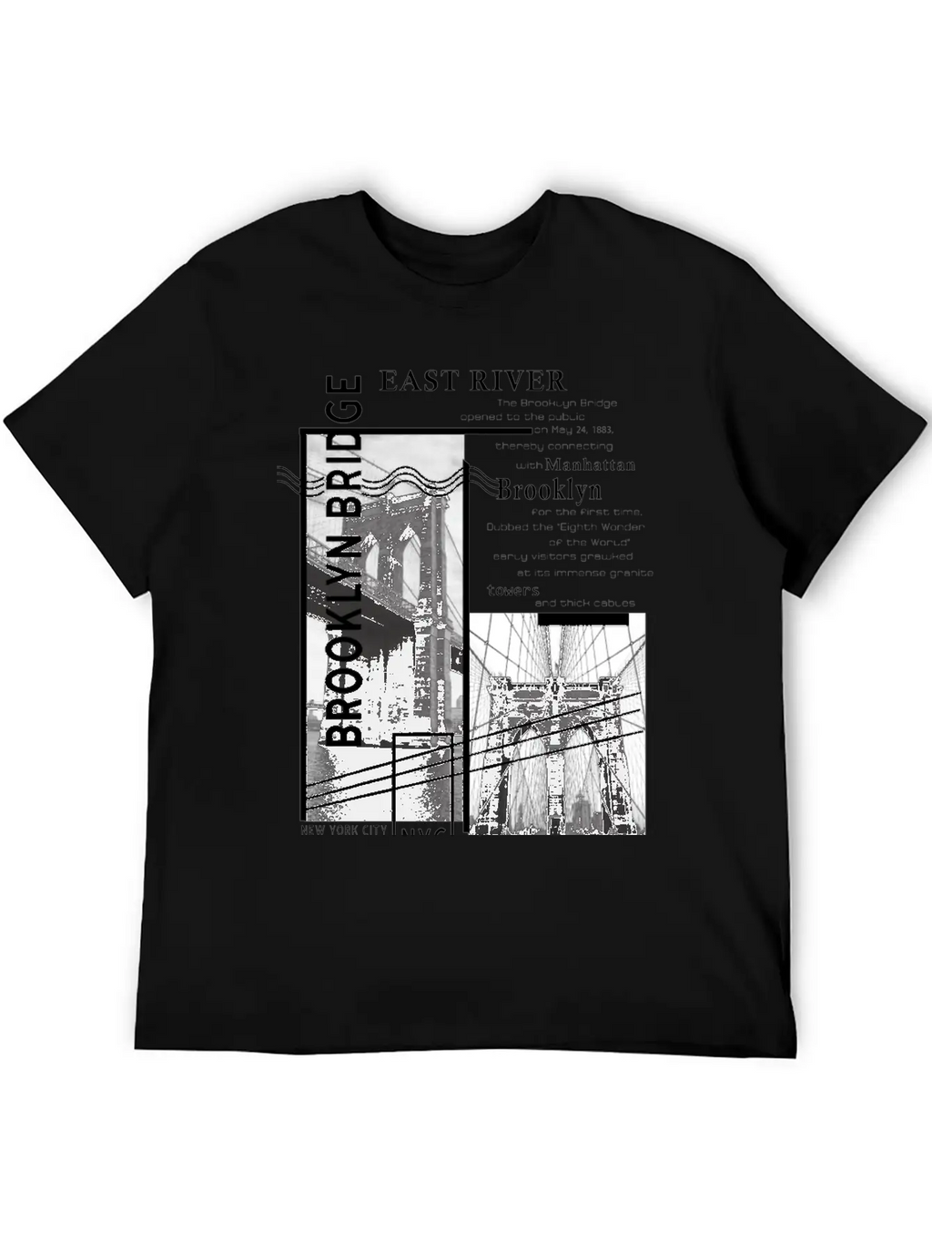 Brooklyn Bridge Essential Cotton Tee For Daily Outfits – Unisex Style