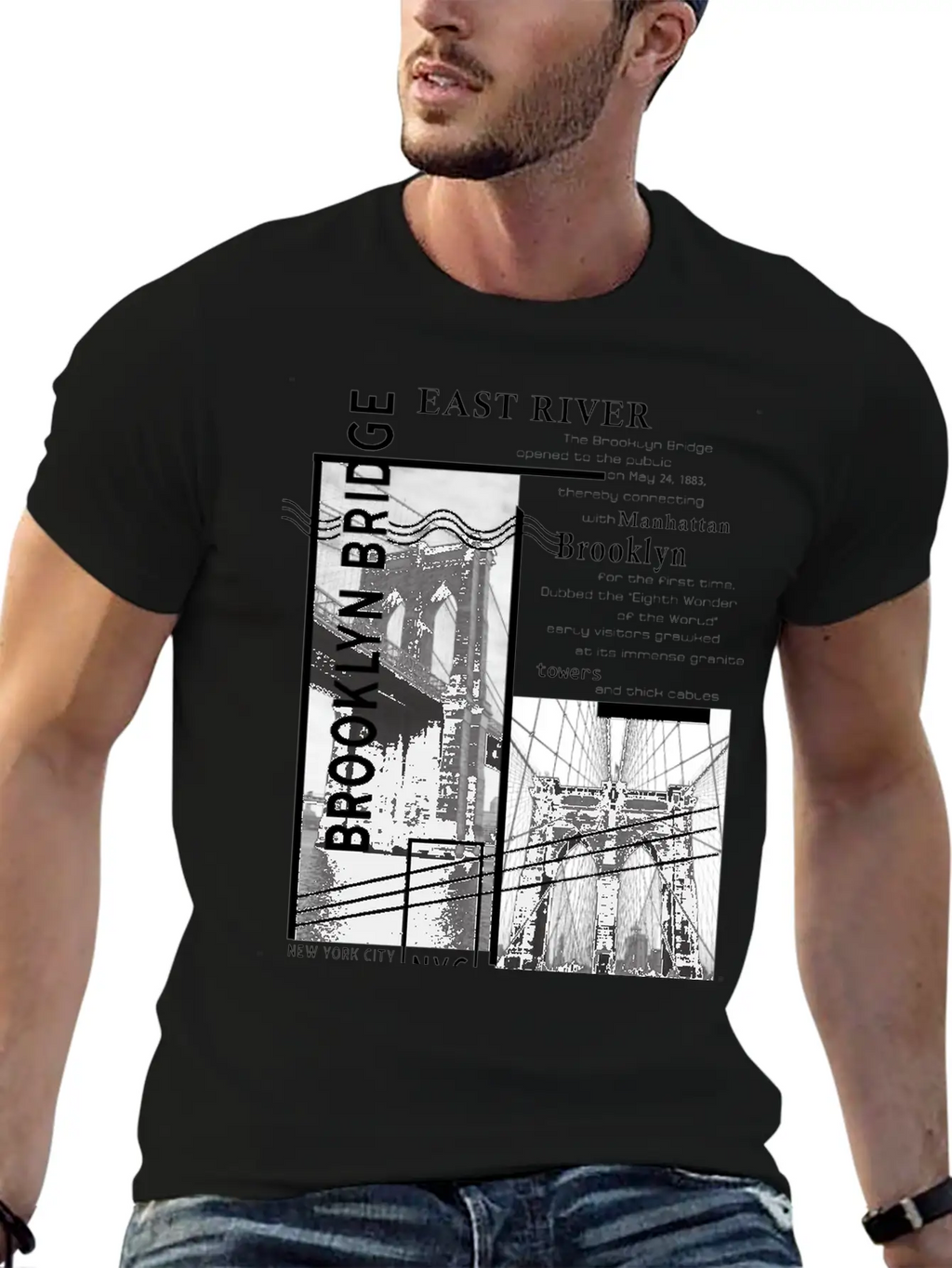 Brooklyn Bridge Essential Cotton Tee For Daily Outfits – Unisex Style
