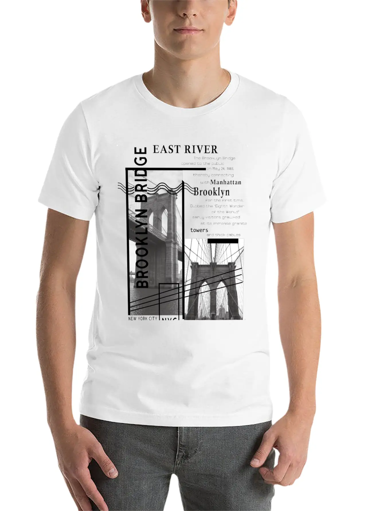 Brooklyn Bridge Essential Cotton Tee For Daily Outfits – Unisex Style