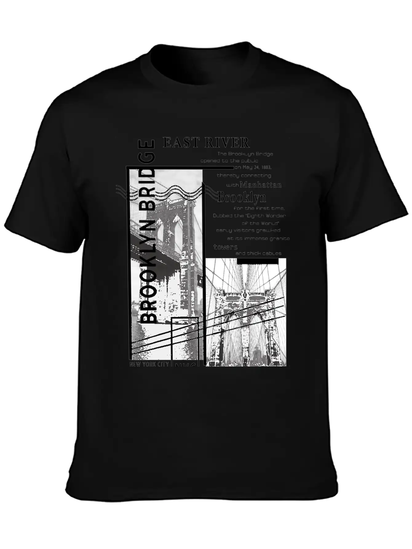 Brooklyn Bridge Essential Cotton Tee For Daily Outfits – Unisex Style