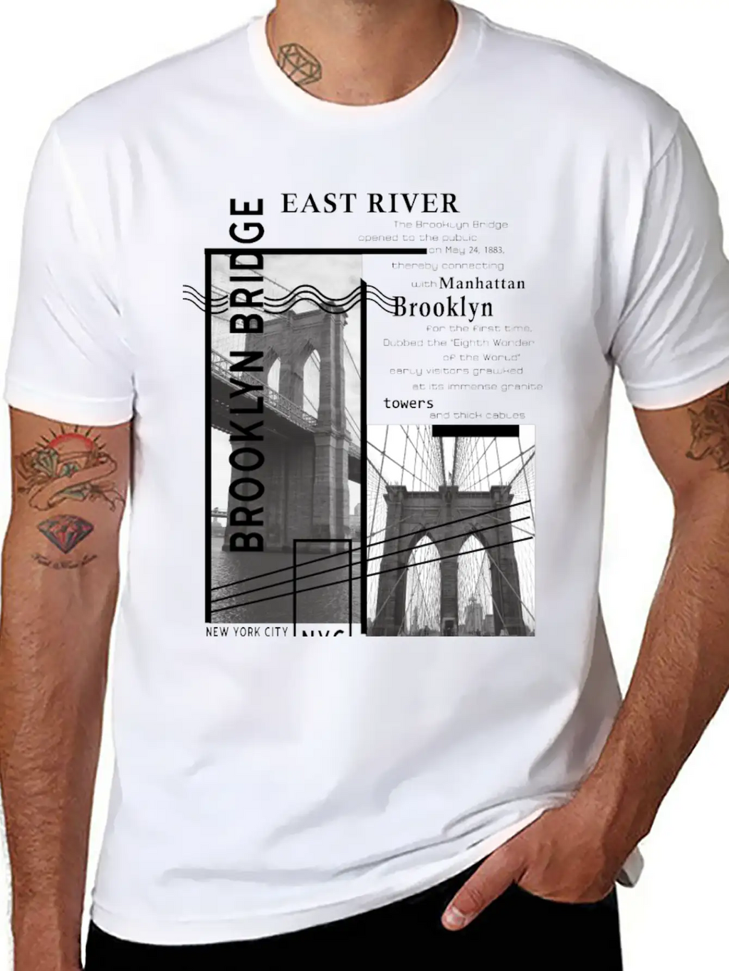 Brooklyn Bridge Essential Cotton Tee For Daily Outfits – Unisex Style