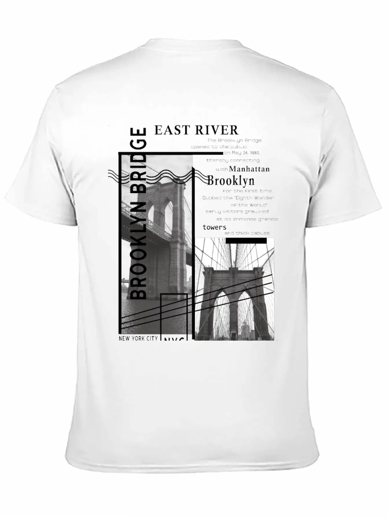 Brooklyn Bridge Essential Cotton Tee For Daily Outfits – Unisex Style