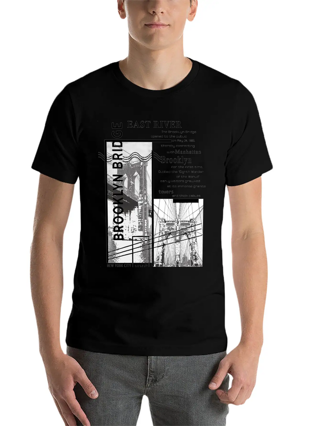 Brooklyn Bridge Essential Cotton Tee For Daily Outfits – Unisex Style