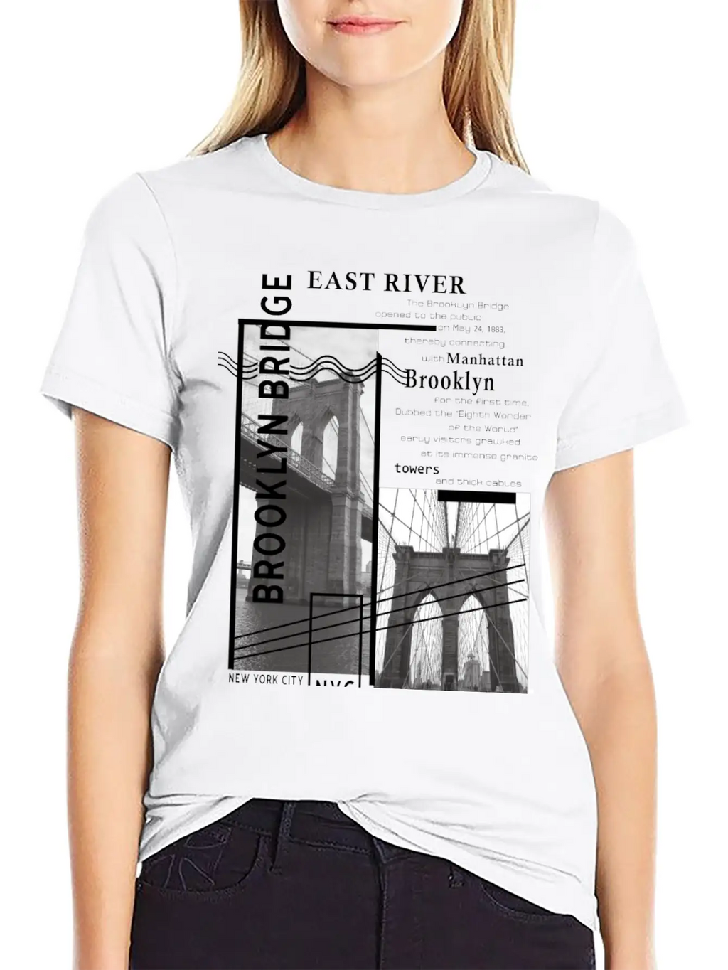 Brooklyn Bridge Essential Cotton Tee For Daily Outfits – Unisex Style