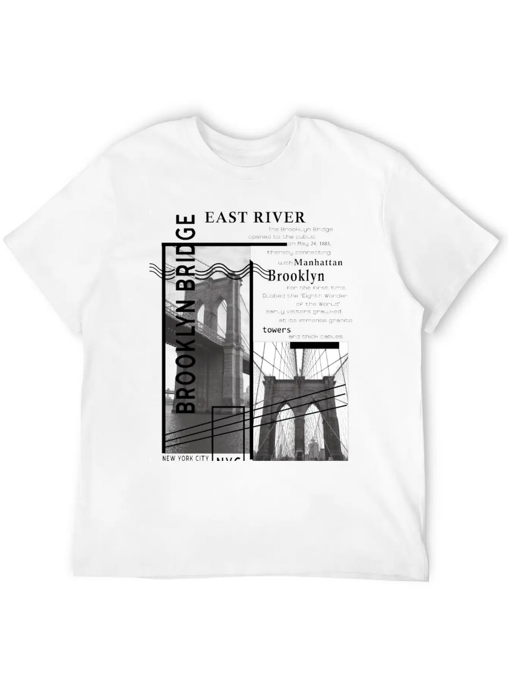 Brooklyn Bridge Essential Cotton Tee For Daily Outfits – Unisex Style