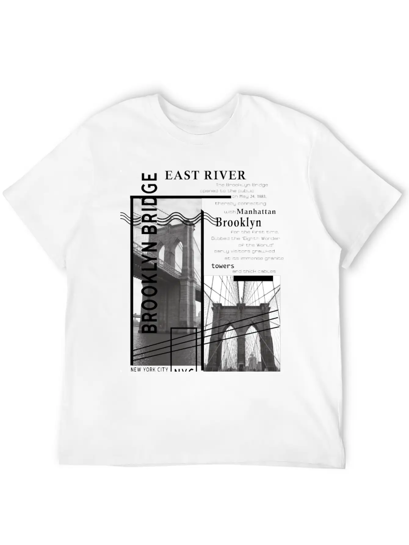 Brooklyn Bridge Essential Cotton Tee For Daily Outfits – Unisex Style