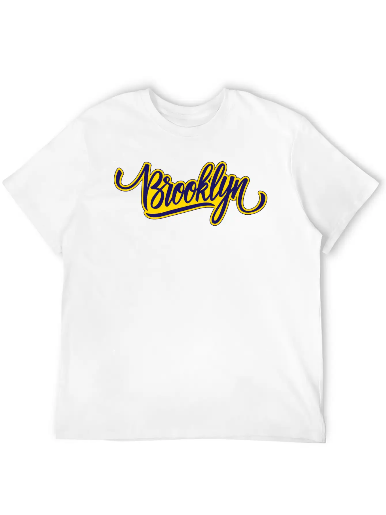 Brooklyn Typography Cursive Green Unisex Short Sleeve Soft Cotton T-Shirt – Casual Everyday Wear