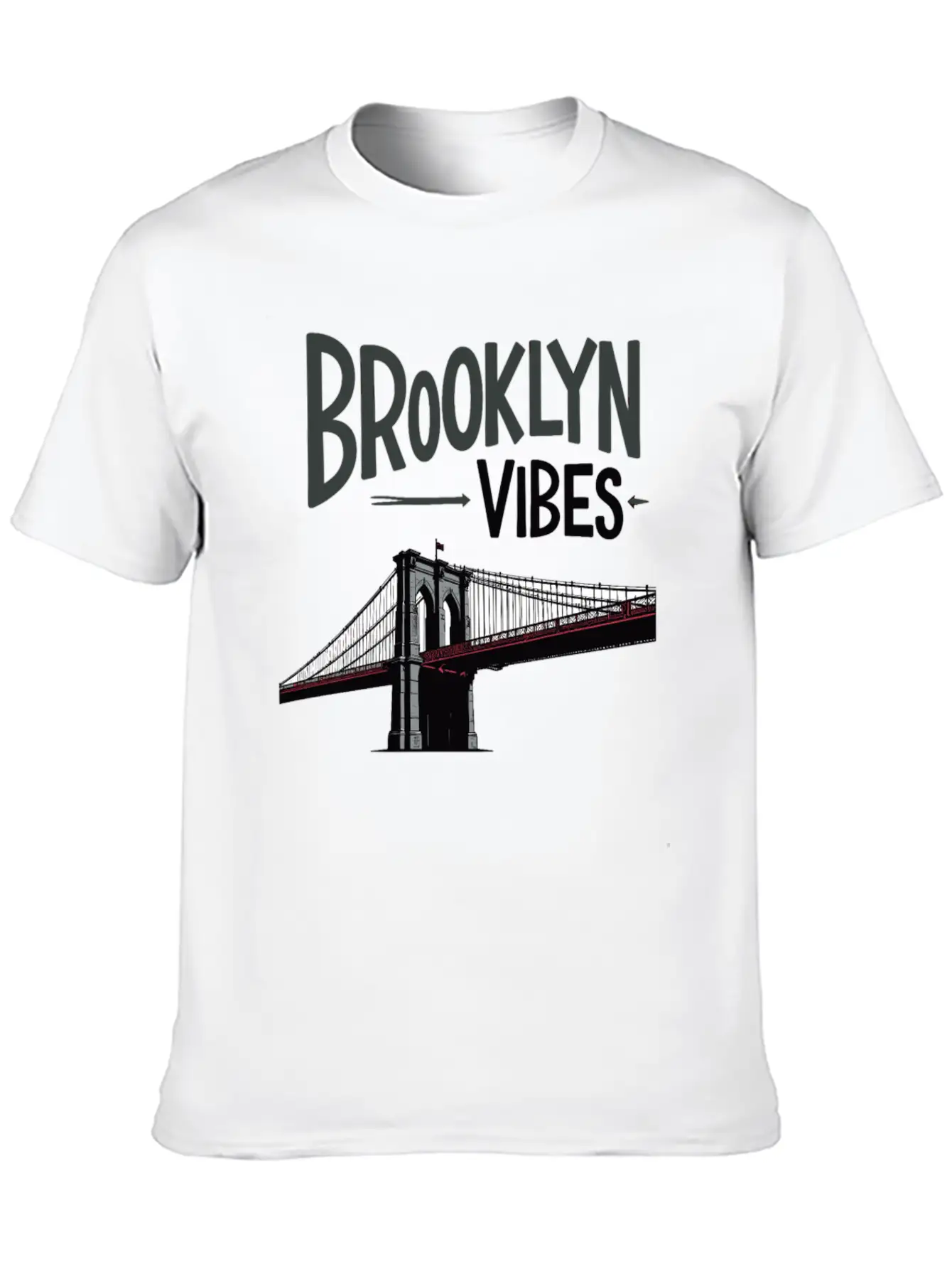 Brooklyn Vibes Bridge New York City New York Casual Graphic T-Shirt – Simple And Comfortable Daily Wear