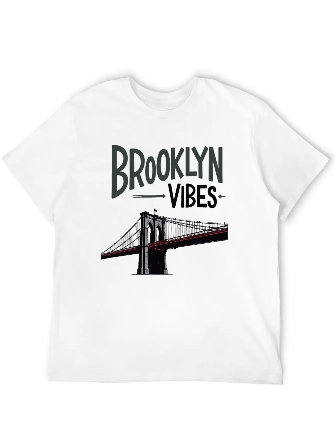 Brooklyn Vibes Bridge New York City New York Casual Graphic T-Shirt – Simple And Comfortable Daily Wear