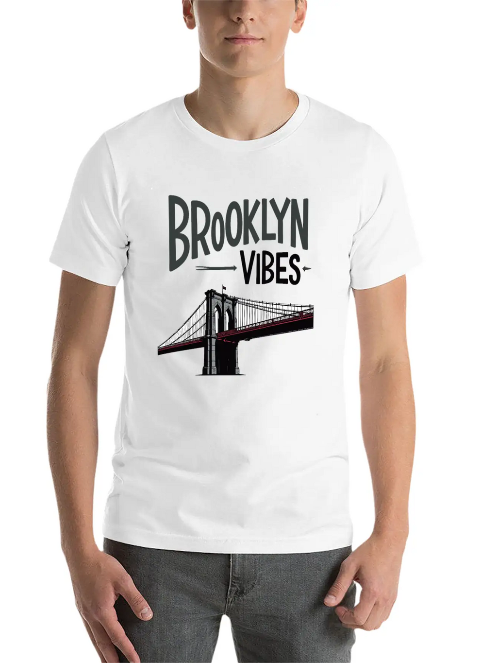 Brooklyn Vibes Bridge New York City New York Casual Graphic T-Shirt – Simple And Comfortable Daily Wear