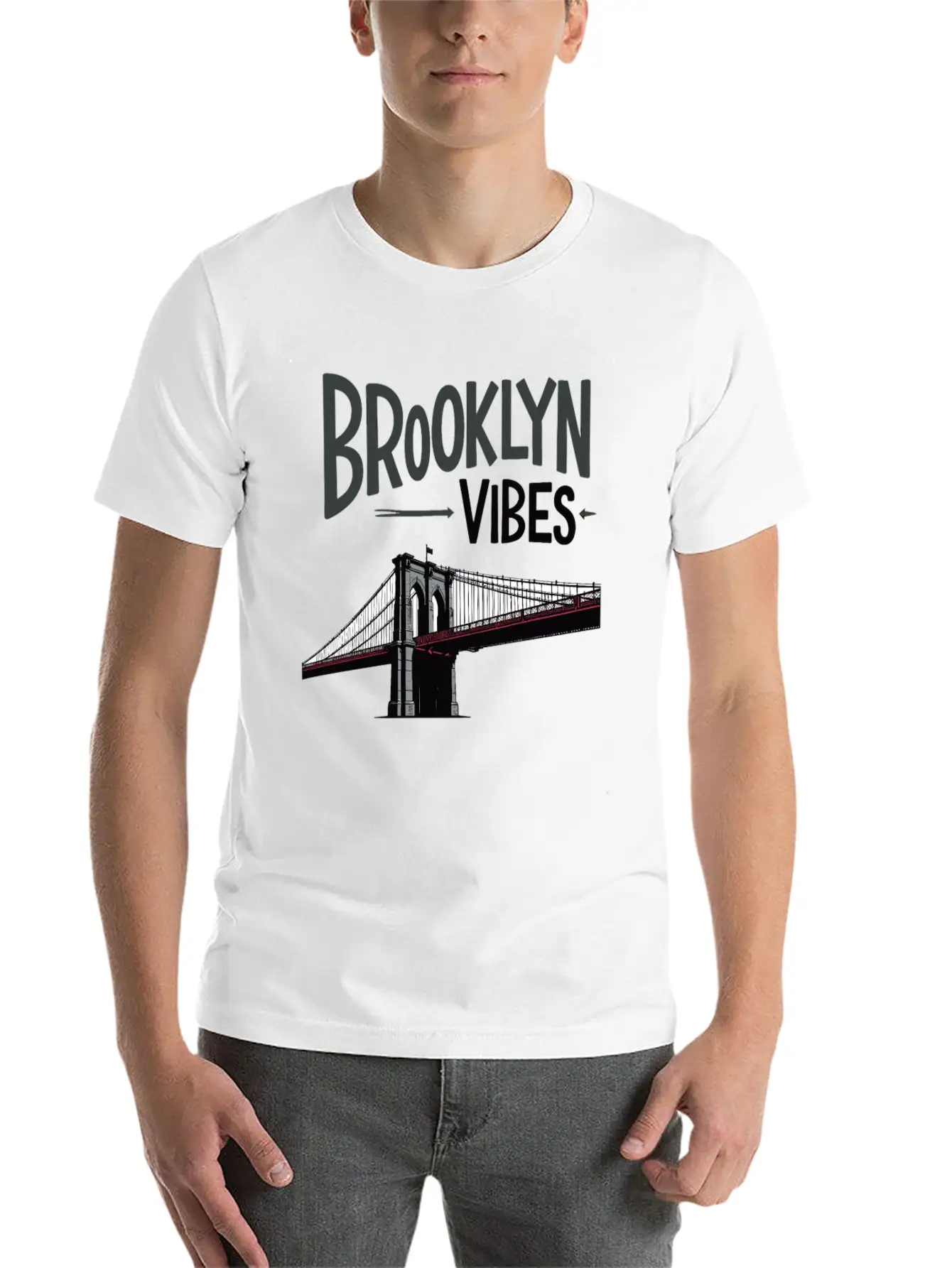 Brooklyn Vibes Bridge New York City New York Casual Graphic T-Shirt – Simple And Comfortable Daily Wear