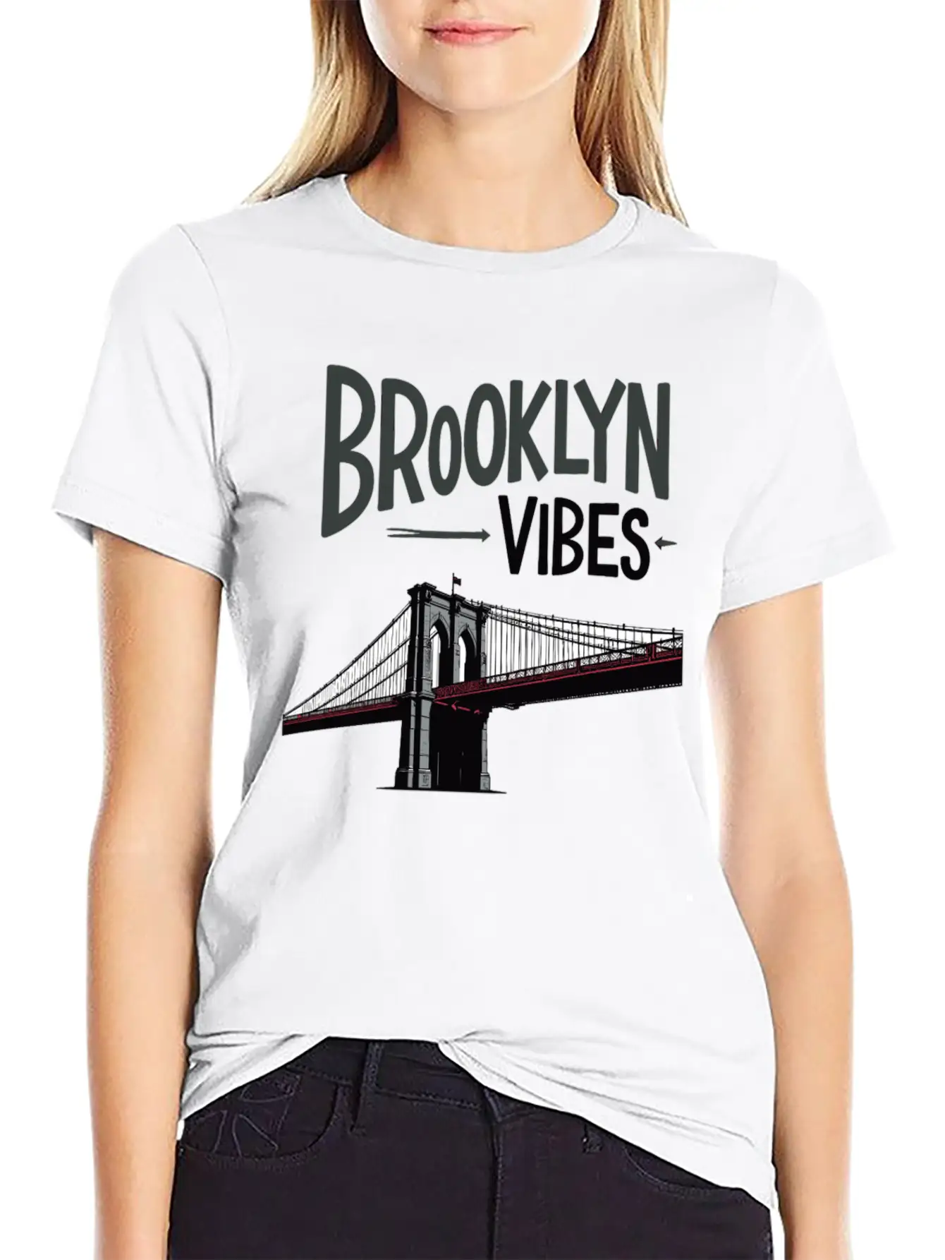 Brooklyn Vibes Bridge New York City New York Casual Graphic T-Shirt – Simple And Comfortable Daily Wear