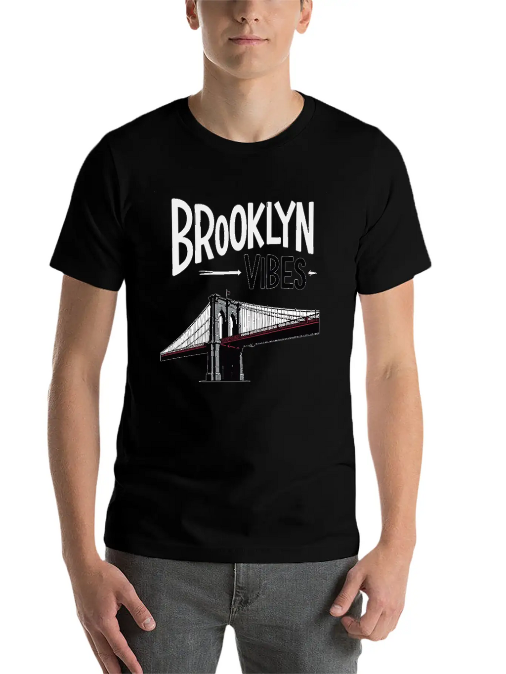 Brooklyn Vibes Bridge New York City New York Casual Graphic T-Shirt – Simple And Comfortable Daily Wear