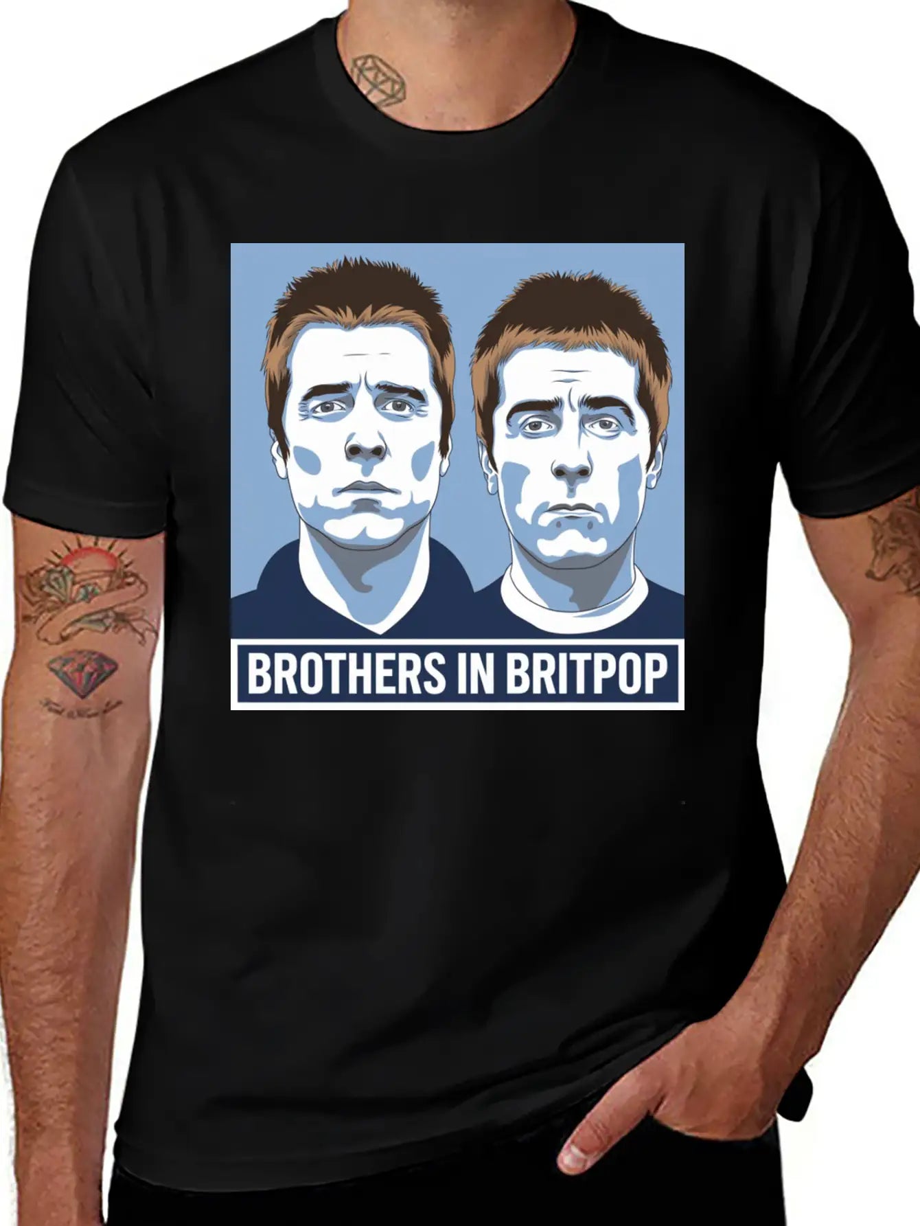 Brothers In Britpop. Breathable Soft Cotton T-Shirt – Timeless Casual Look