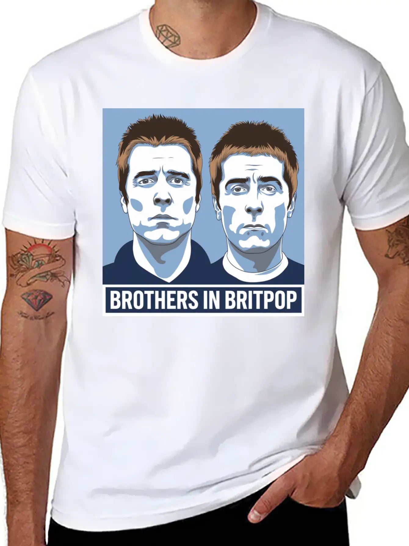 Brothers In Britpop. Breathable Soft Cotton T-Shirt – Timeless Casual Look