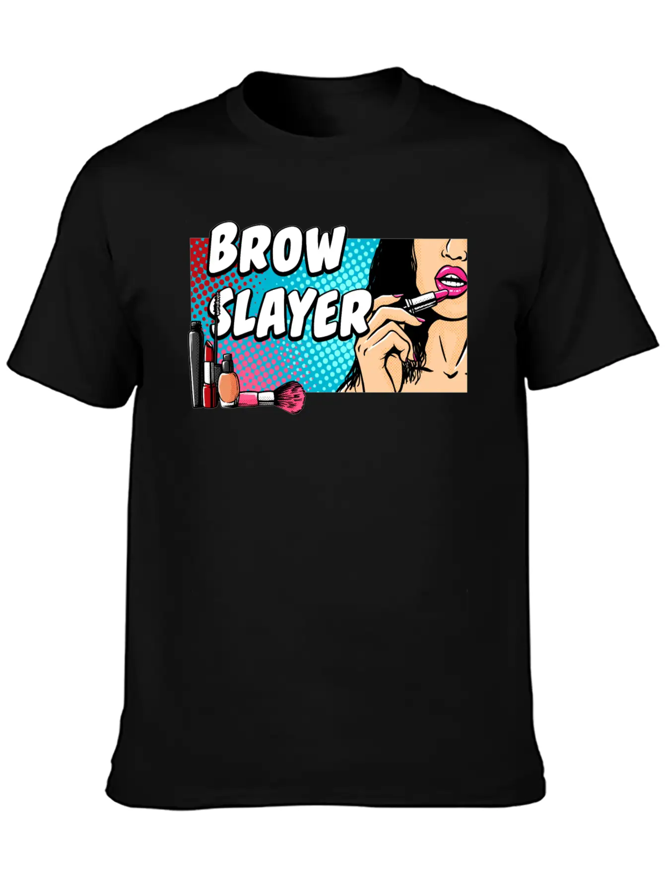 Brow Slayer Makeup Artist Beautiful Beautician Cut Unisex Short Sleeve Soft Cotton T-Shirt – Casual Everyday Wear