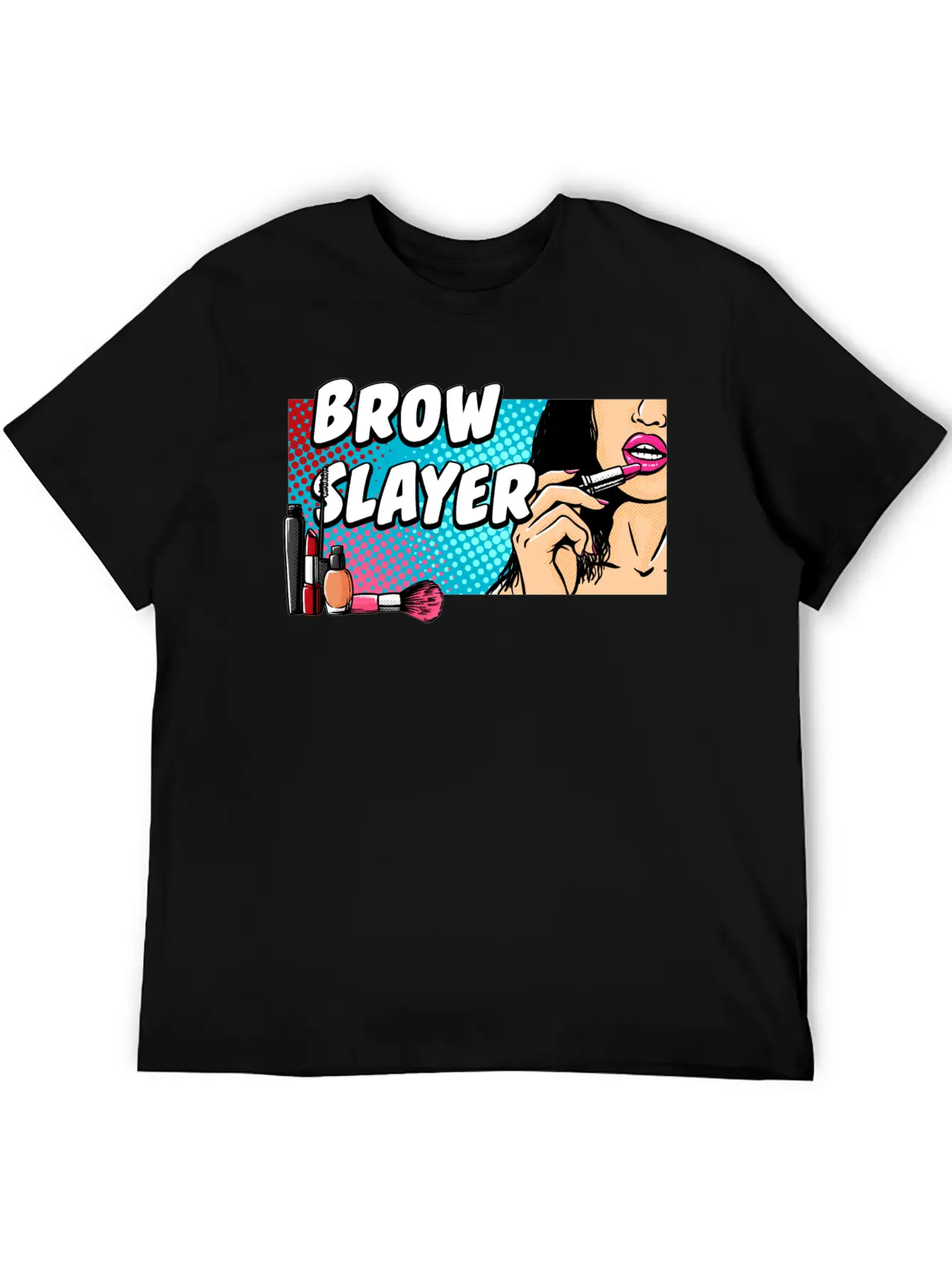 Brow Slayer Makeup Artist Beautiful Beautician Cut Unisex Short Sleeve Soft Cotton T-Shirt – Casual Everyday Wear