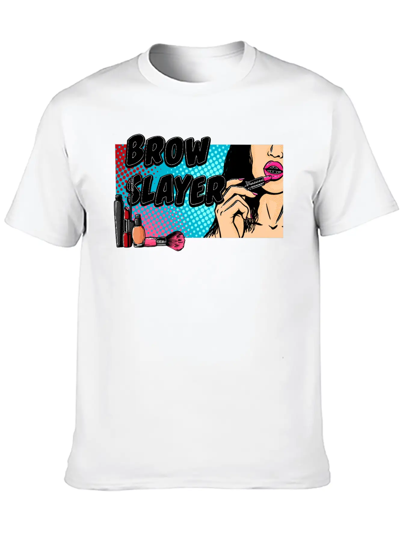 Brow Slayer Makeup Artist Beautiful Beautician Cut Unisex Short Sleeve Soft Cotton T-Shirt – Casual Everyday Wear