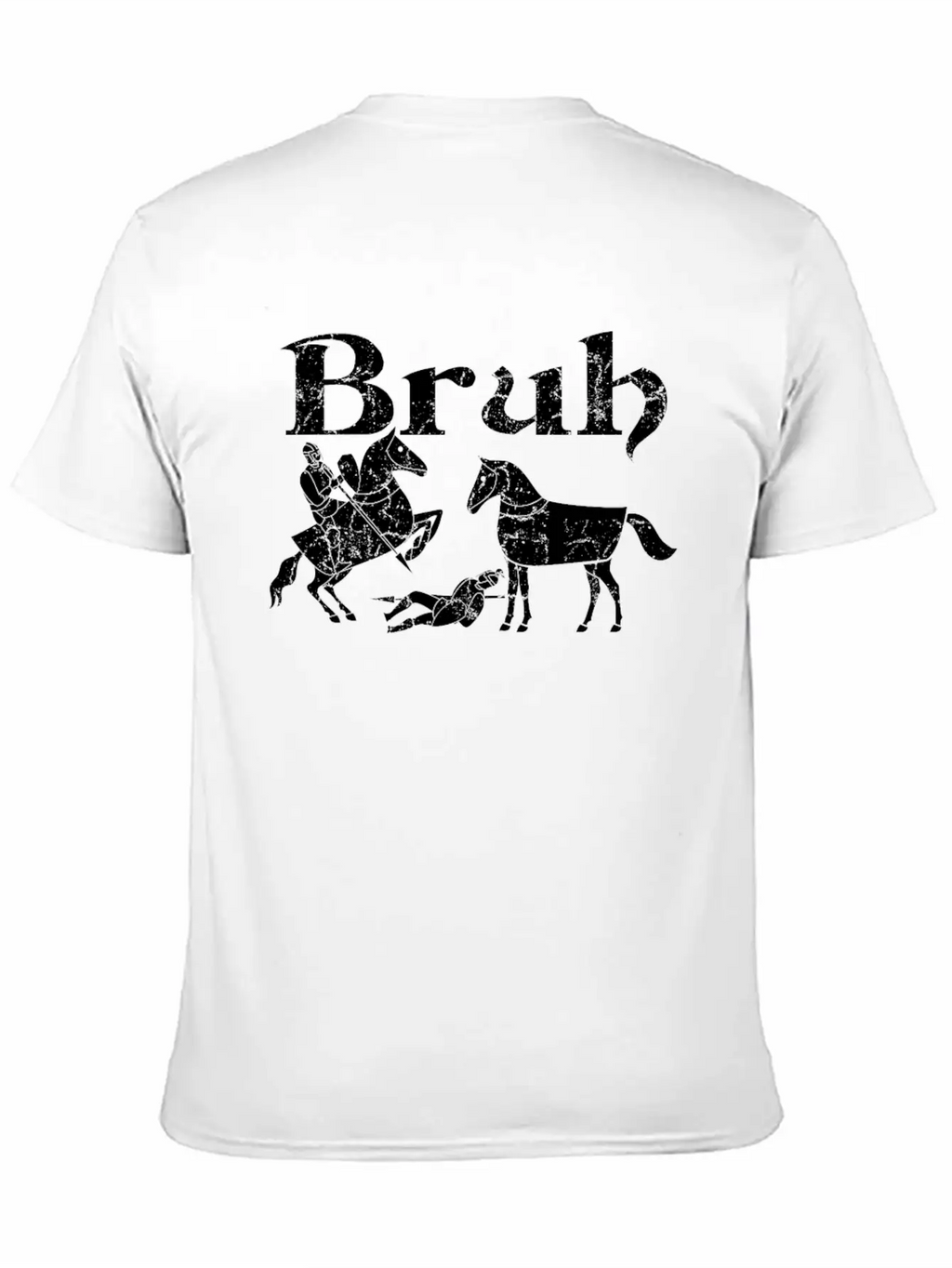 Bruh Funny Horse Jousting Ren Faire Unisex Short Sleeve Soft Cotton T-Shirt – Casual Everyday Wear