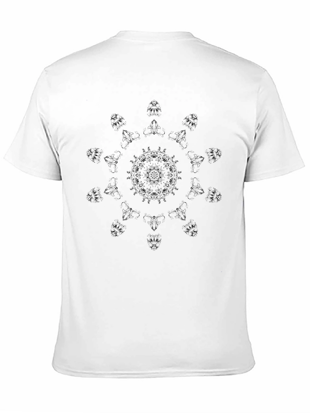 Black Graphic Tee with Mandala Design