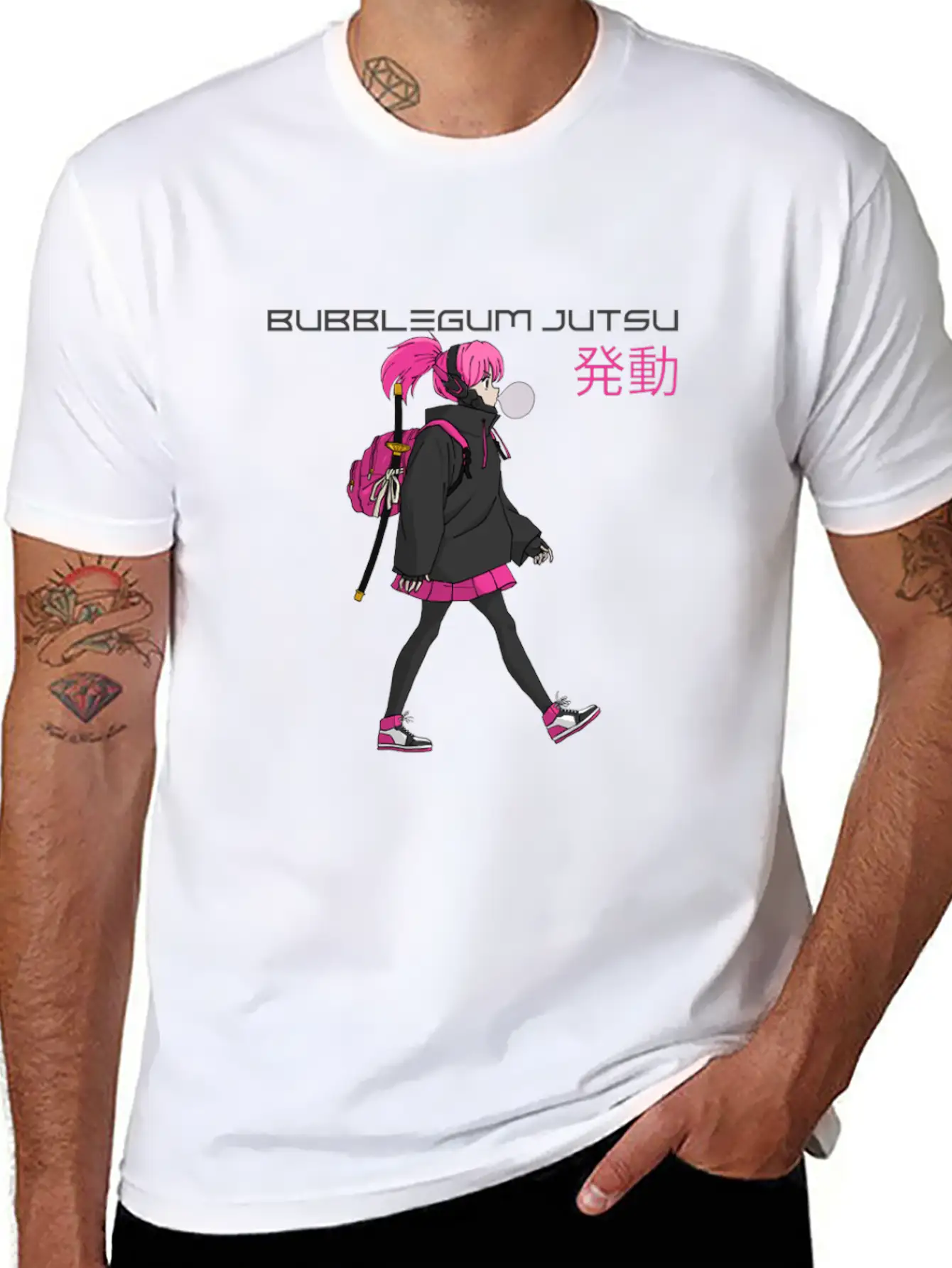Bubblegum Jutsu 発動 (Bubblegum Jutsu Activated) Essential Cotton Tee For Daily Outfits – Unisex Style