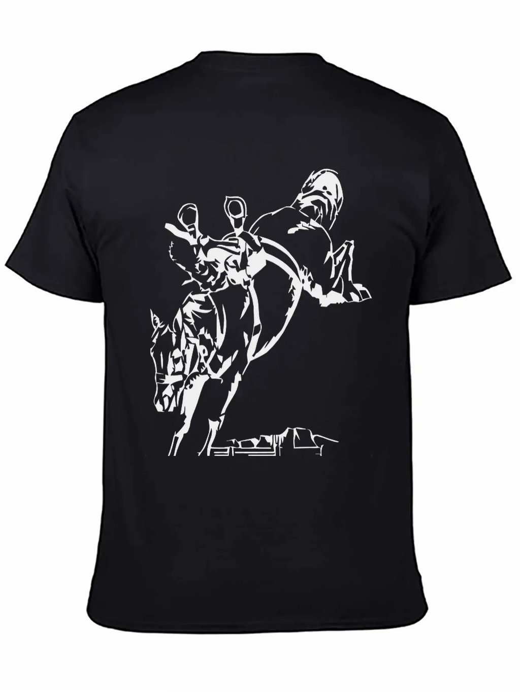 Bucking Bronco Stallion Horse With Saddle And Rein Stylish Everyday T-Shirt – Unisex Basic Cotton Tee