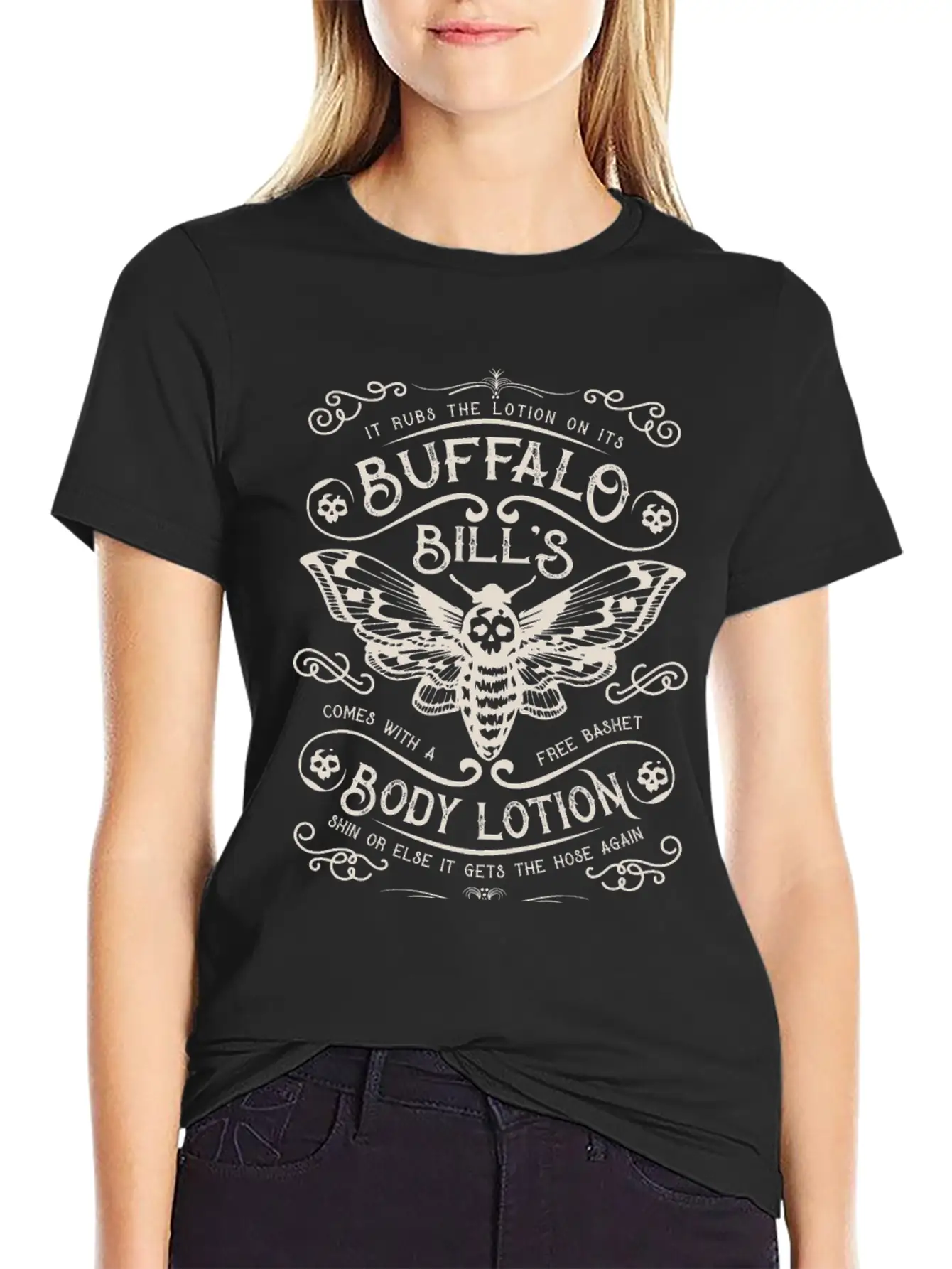 Buffalo Bill's Body Lotion Label Unisex Short Sleeve Soft Cotton T-Shirt – Casual Everyday Wear