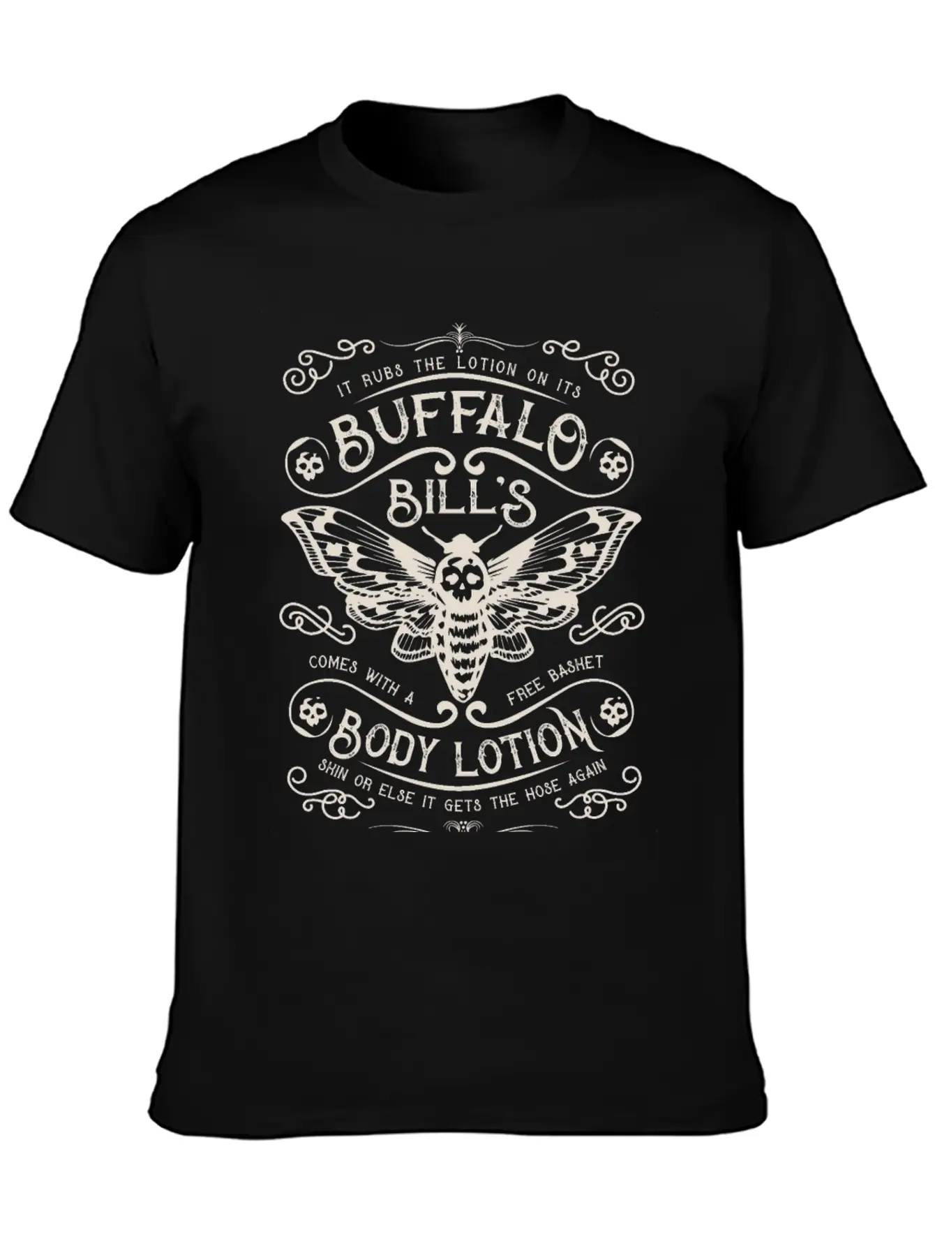 Buffalo Bill's Body Lotion Label Unisex Short Sleeve Soft Cotton T-Shirt – Casual Everyday Wear