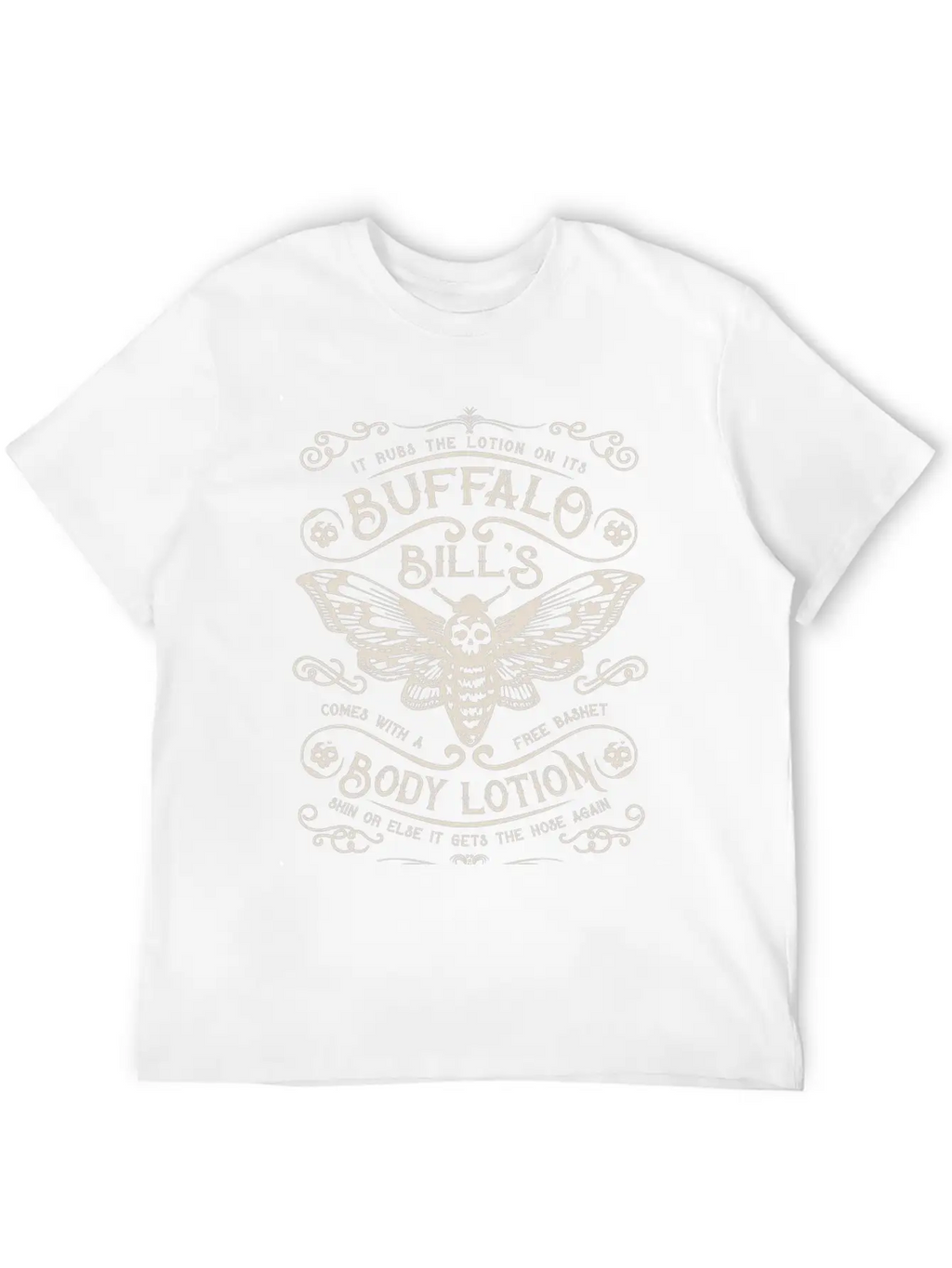 Buffalo Bill's Body Lotion Label Unisex Short Sleeve Soft Cotton T-Shirt – Casual Everyday Wear