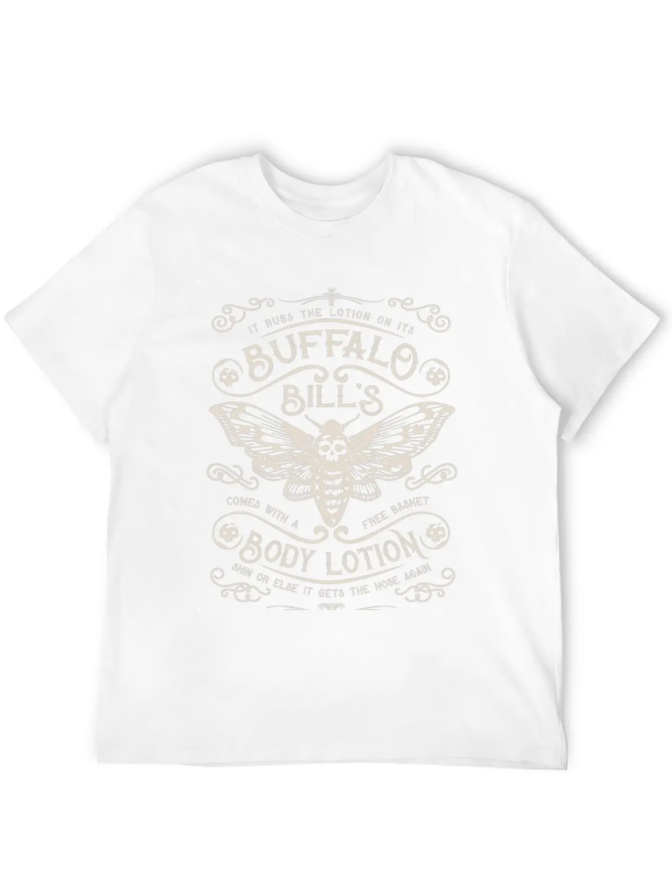 Buffalo Bill's Body Lotion Label Unisex Short Sleeve Soft Cotton T-Shirt – Casual Everyday Wear