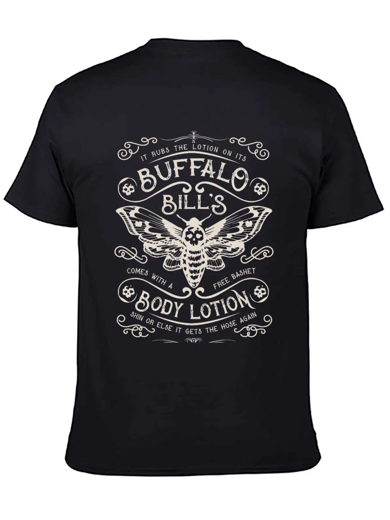 Buffalo Bill's Body Lotion Label Unisex Short Sleeve Soft Cotton T-Shirt – Casual Everyday Wear