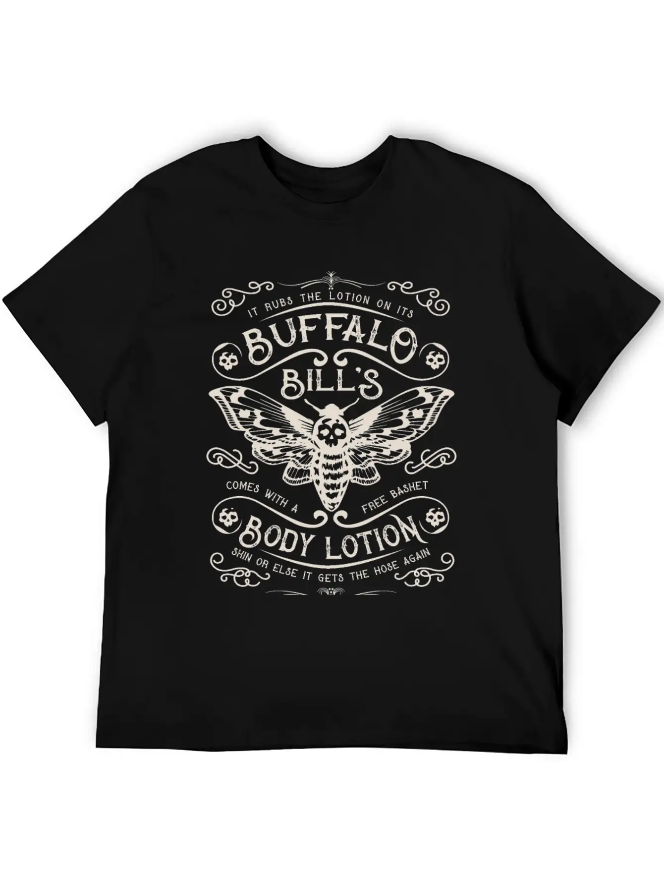 Buffalo Bill's Body Lotion Label Unisex Short Sleeve Soft Cotton T-Shirt – Casual Everyday Wear