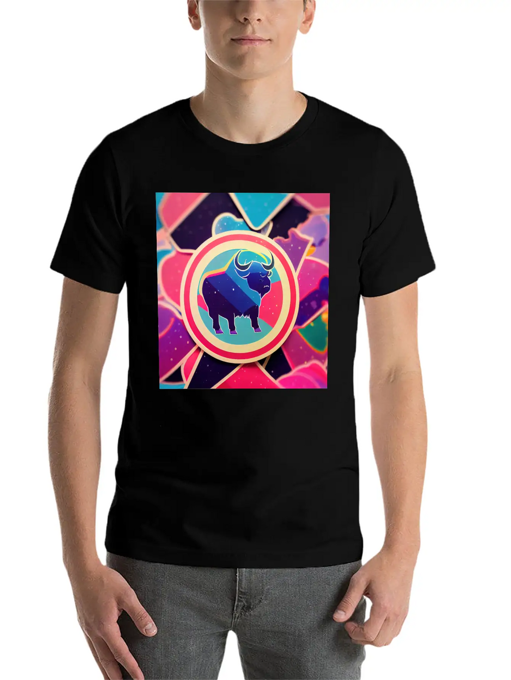 Buffalo Colorful In The Style Of Steven Universe Essential Cotton Tee For Daily Outfits – Unisex Style