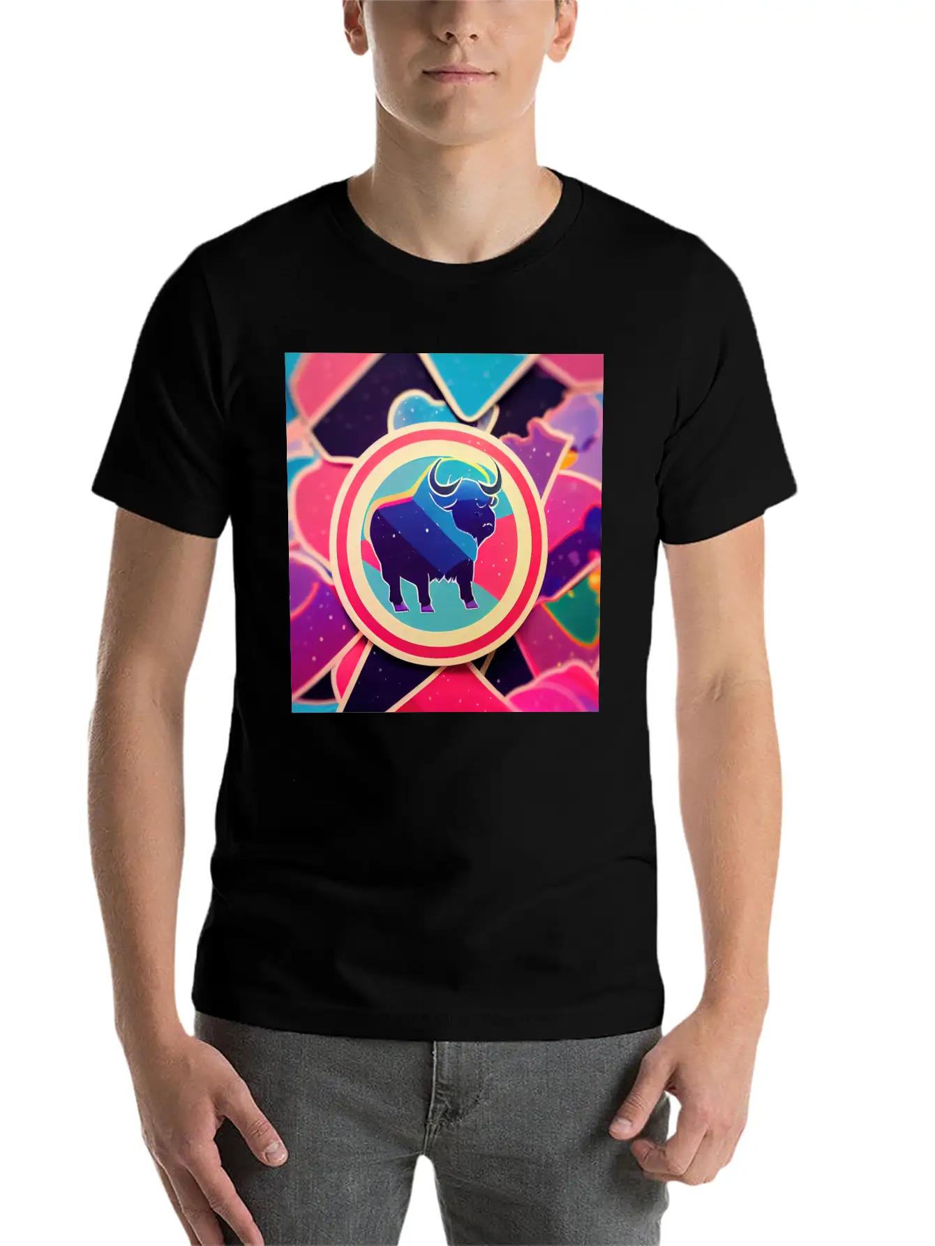 Buffalo Colorful In The Style Of Steven Universe Essential Cotton Tee For Daily Outfits – Unisex Style