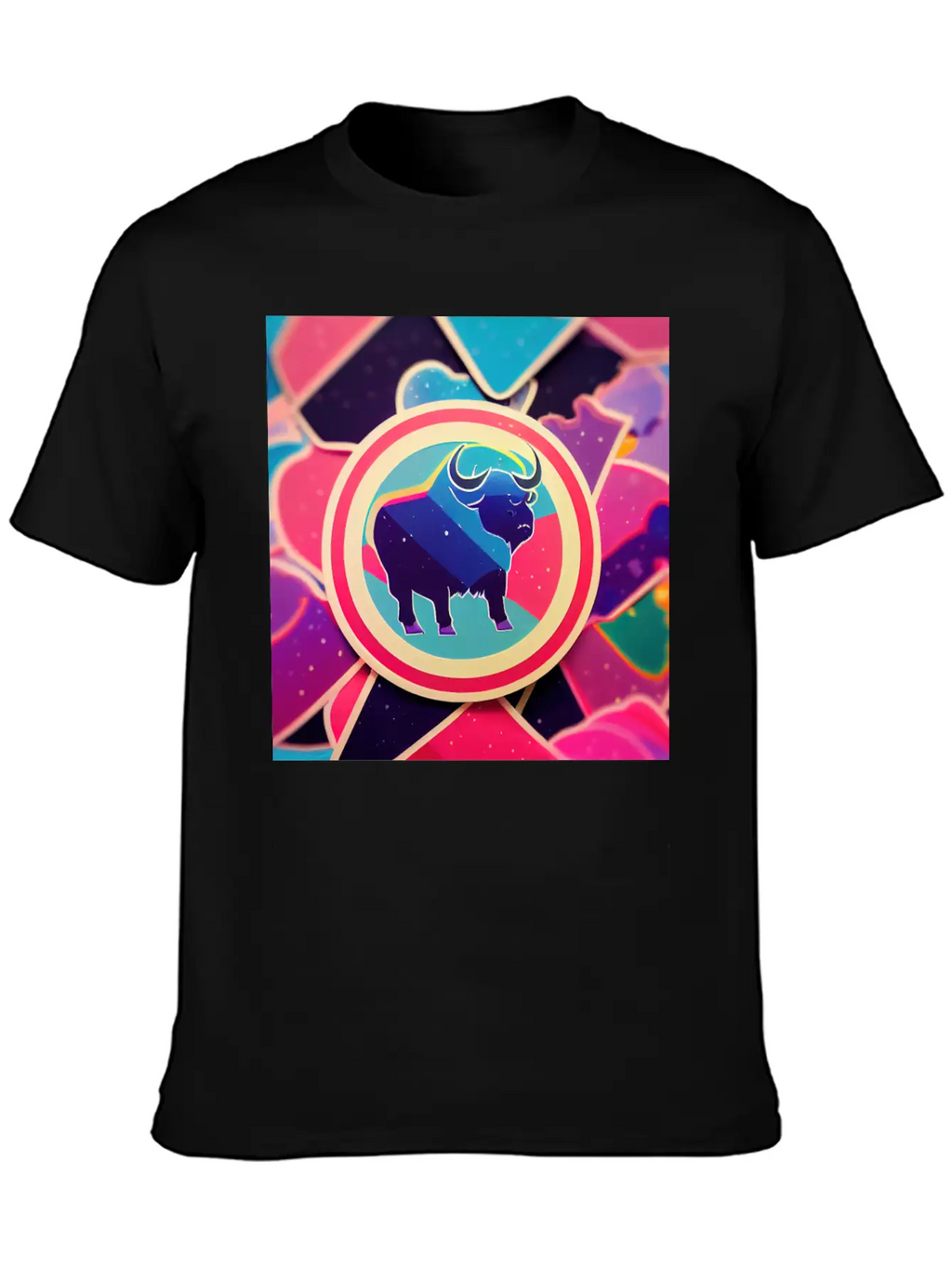 Buffalo Colorful In The Style Of Steven Universe Essential Cotton Tee For Daily Outfits – Unisex Style