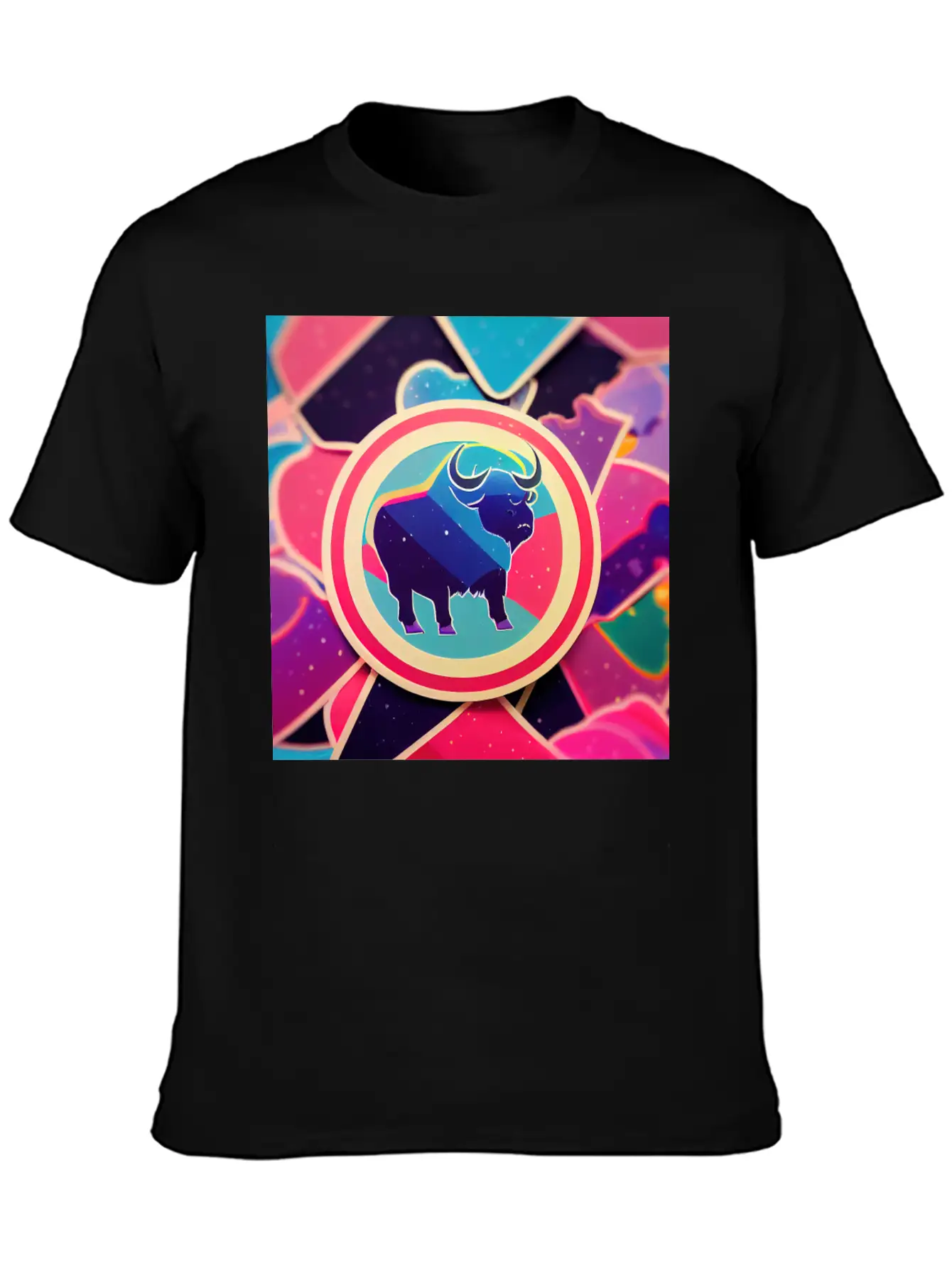 Buffalo Colorful In The Style Of Steven Universe Essential Cotton Tee For Daily Outfits – Unisex Style