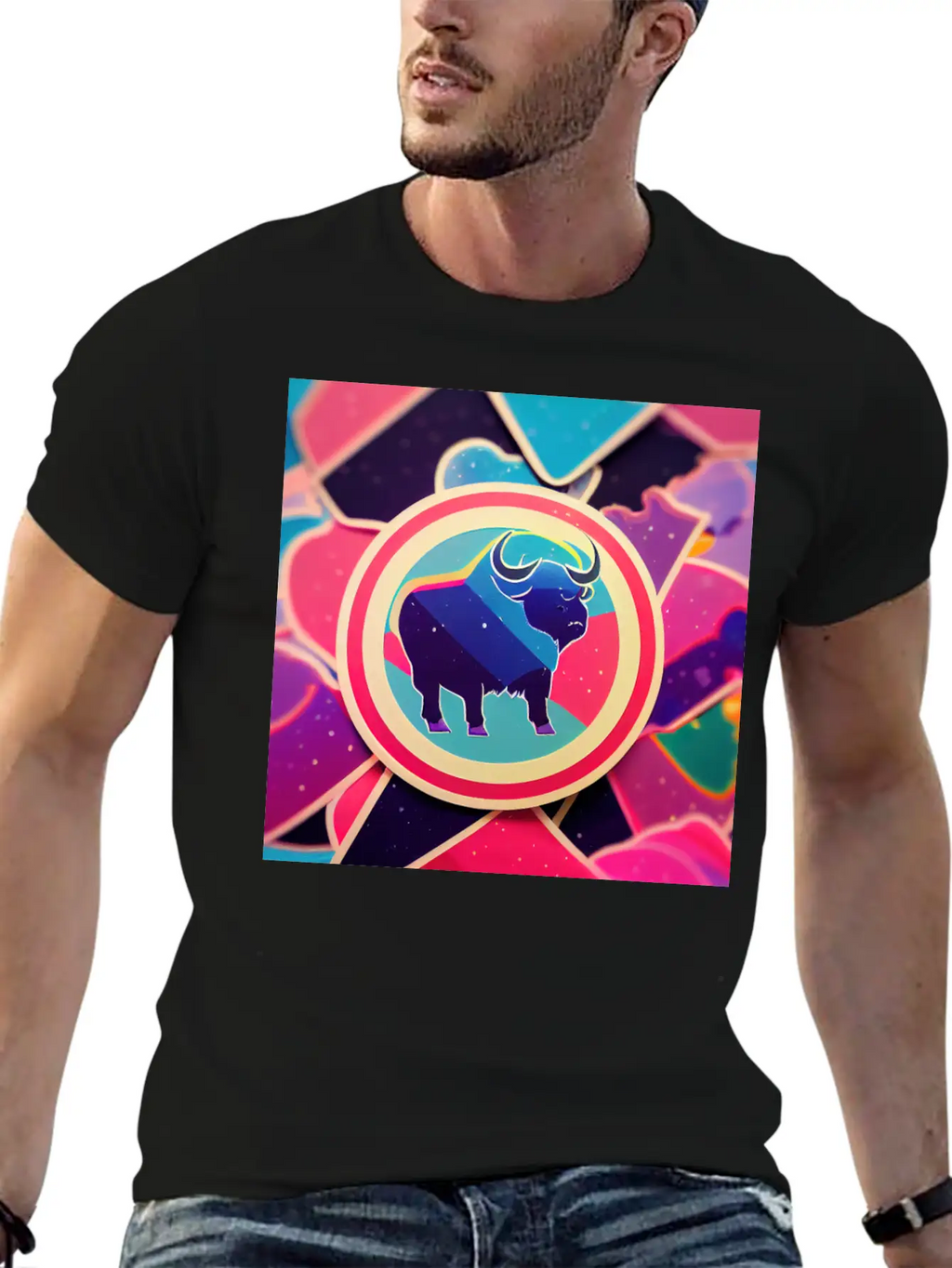 Buffalo Colorful In The Style Of Steven Universe Essential Cotton Tee For Daily Outfits – Unisex Style