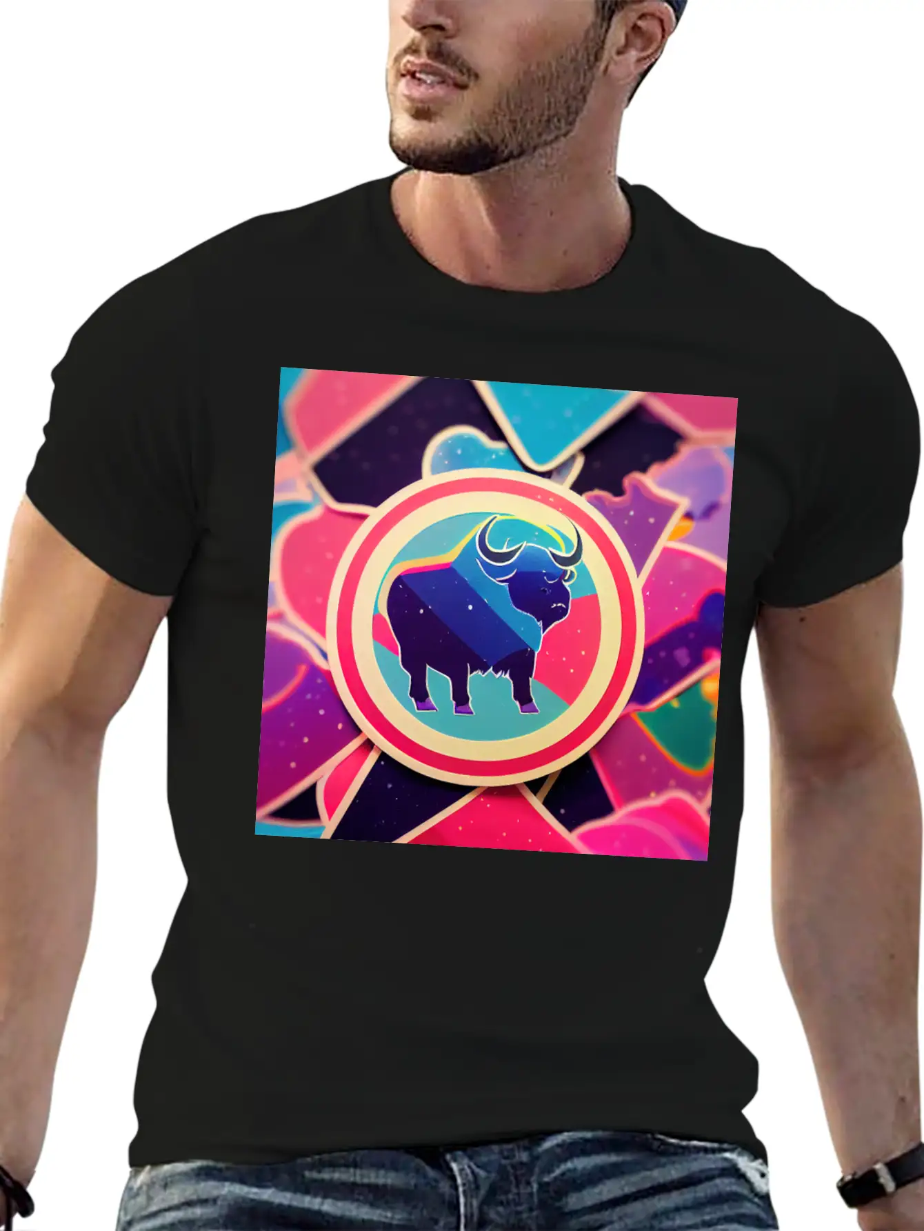 Buffalo Colorful In The Style Of Steven Universe Essential Cotton Tee For Daily Outfits – Unisex Style