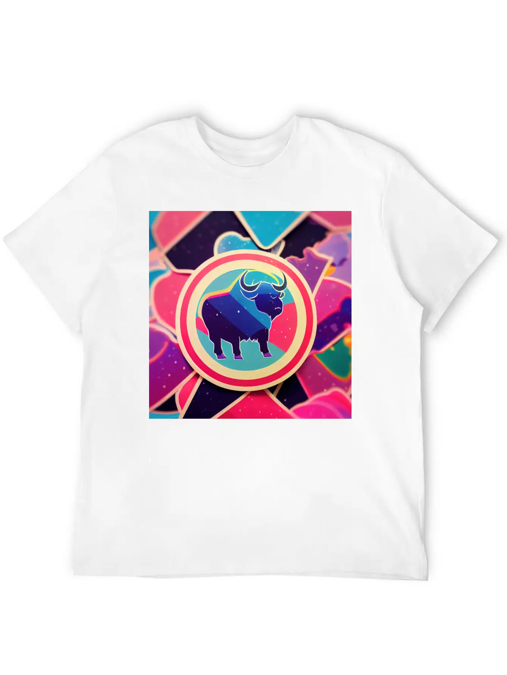 Buffalo Colorful In The Style Of Steven Universe Essential Cotton Tee For Daily Outfits – Unisex Style