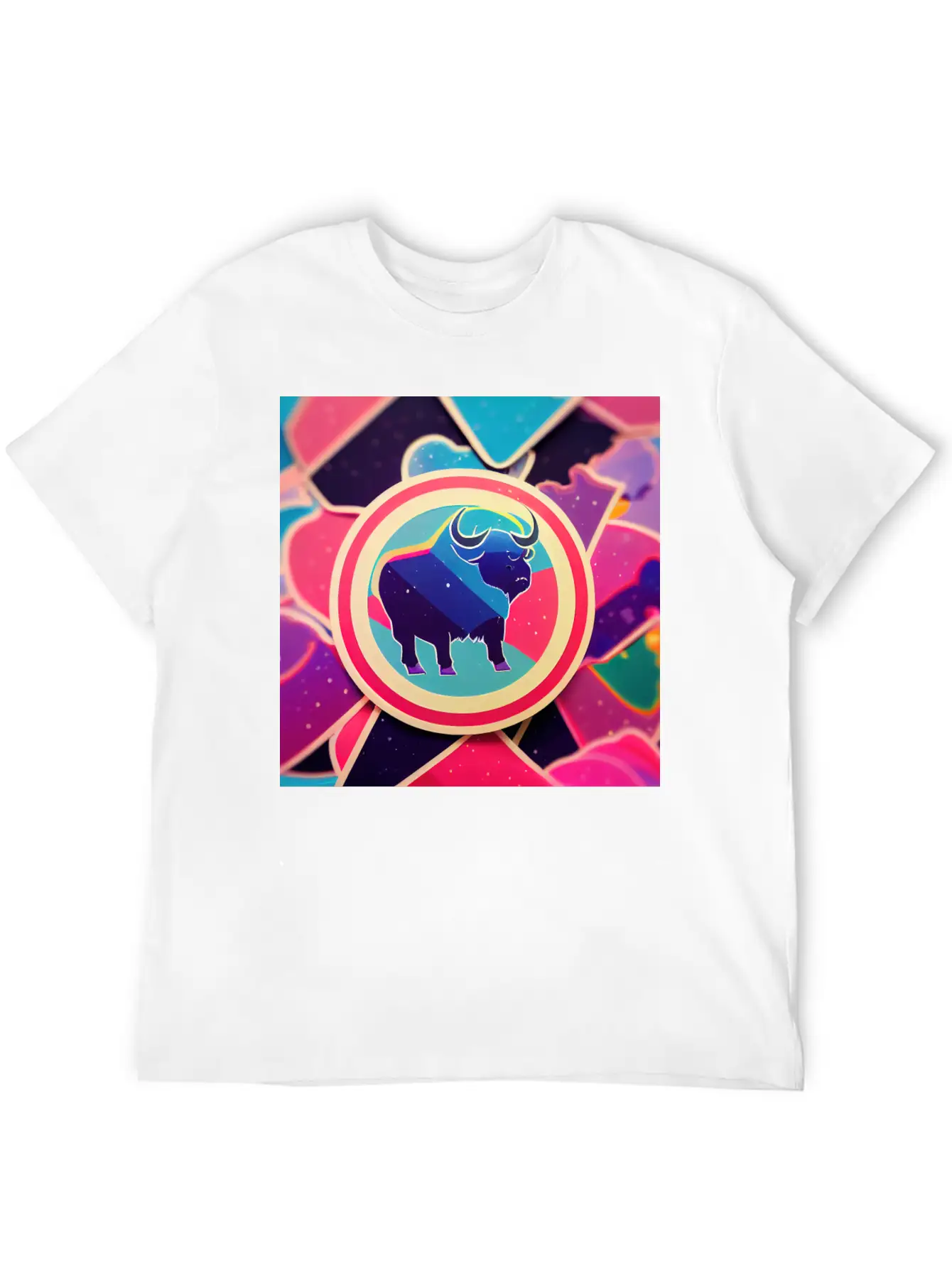 Buffalo Colorful In The Style Of Steven Universe Essential Cotton Tee For Daily Outfits – Unisex Style